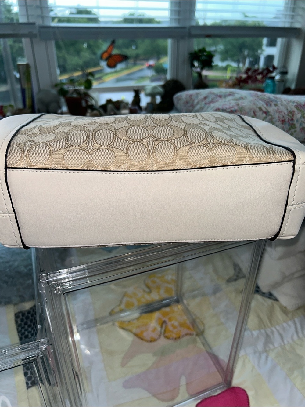 Coach Beige & Cream Signature Jacquard Crossbody Bag 2018 11.5”x 3”x 9.5” NWOT - Picture 8 of 8